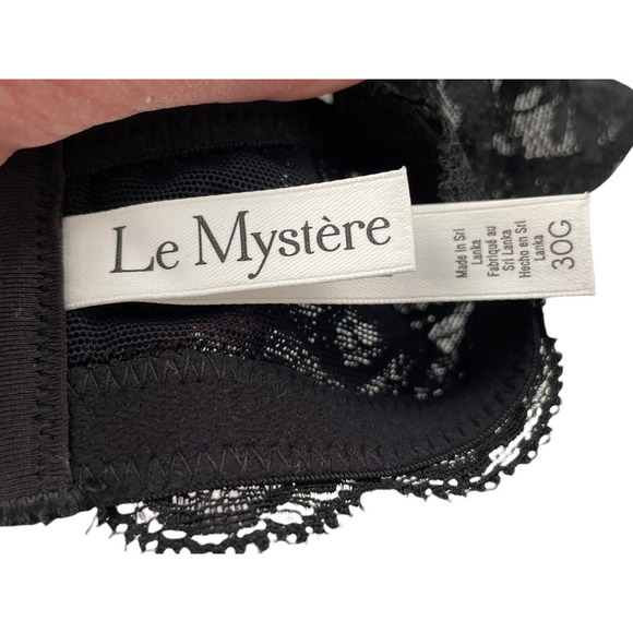 NWT LE MYSTERE BLACK LACE SOPHIA T-SHIRT BRA 30 G - Picture 10 of 10